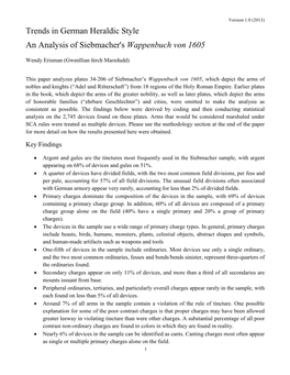 Trends in German Heraldic Style an Analysis of Siebmacher's Wappenbuch Von 1605