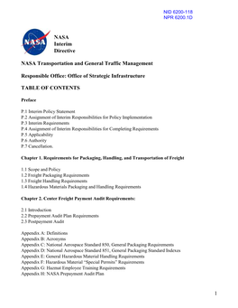 NASA Transportation and General Traffic Management