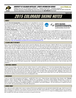 2015 Colorado Skiing Notes