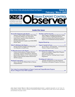 Asian Export Control Observer