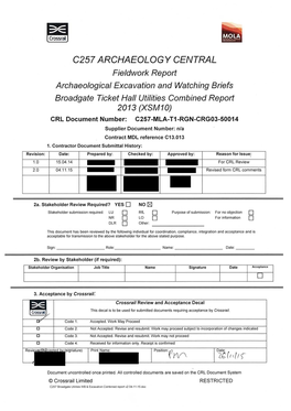 C257 LIS XSM10 Broadgate Utilities WB and Excavation Combined Report.Pdf