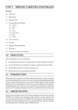 Unit 1 Breeds, Varieties and Strains