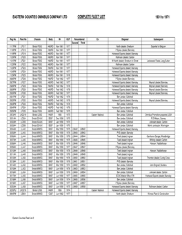 Eastern Counties Fleet List-2 1 EASTERN COUNTIES OMNIBUS COMPANY LTD COMPLETE FLEET LIST 1931 to 1971