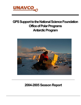 GPS Support to the National Science Foundation Office of Polar Programs Antarctic Program