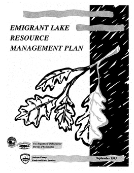 Emigrant Lake Resource Management Plan Oregon