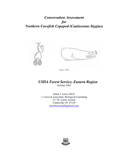Cauloxenus Stygius Northern Cavefish Copepod