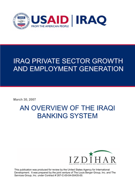 Iraq Private Sector Growth and Employment Generation an Overview of the Iraqi Banking System