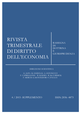 Rivista Trimestrale Didiritto Dell'economia