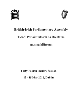 Summary of the 44Th Plenary Session, May 2012