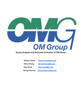 Equity Analysis and Business Evaluation of OM Group