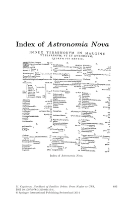Index of Astronomia Nova