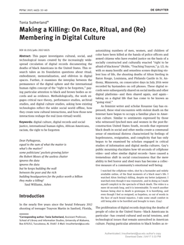 Making a Killing: on Race, Ritual, and (Re) Membering in Digital Culture