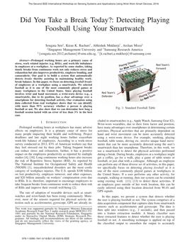 Did You Take a Break Today Detecting Playing Foosball Using