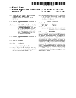 (12) Patent Application Publication (10) Pub. No.: US 2017/0174731 A1 Kennedy Et Al