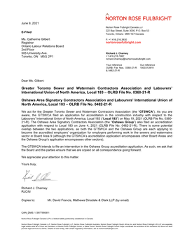 Greater Toronto Sewer and Watermain Contractors Association and Labourers’ International Union of North America, Local 183 – OLRB File No