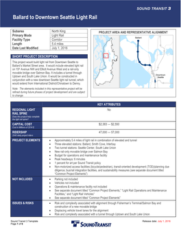 Ballard to Downtown Seattle Light Rail