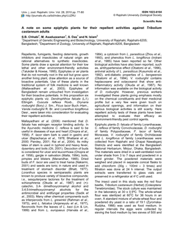 A Note on Some Epiphytic Plants for Their Repellent Activities Against Tribolium Castaneum Adults S.B