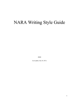 NARA Writing Style Guide 2020-7-26-2021