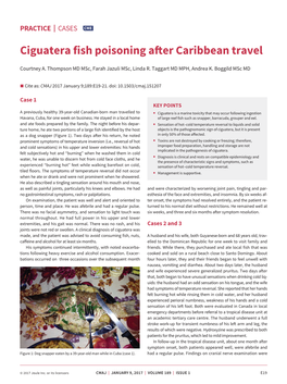 Ciguatera Fish Poisoning After Caribbean Travel