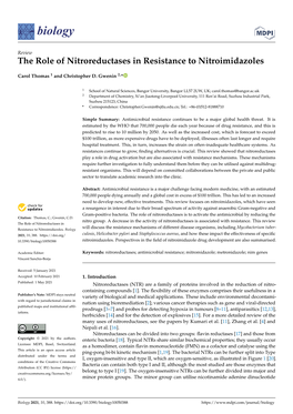 The Role of Nitroreductases in Resistance to Nitroimidazoles