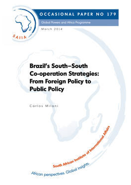 Brazil's South–South Co-Operation Strategies