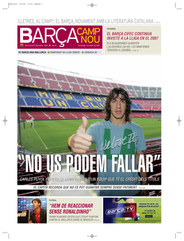 'Lletres, Al Camp!': El Barça, Novament