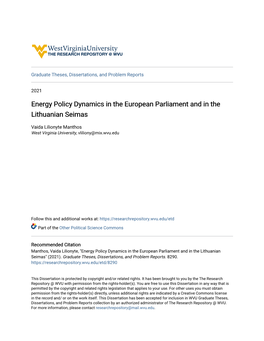Energy Policy Dynamics in the European Parliament and in the Lithuanian Seimas