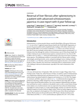 Reversal of Liver Fibrosis After Splenectomy in a Patient with Advanced Schistosomiasis Japonica: a Case Report with 4-Year Follow-Up