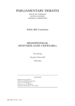 Parliamentary Debates House of Commons Official Report General Committees