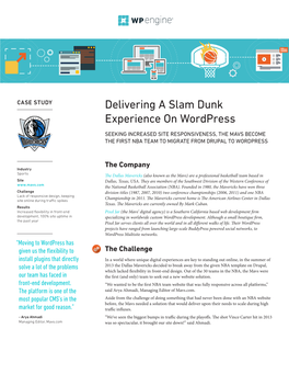 Delivering a Slam Dunk Experience on Wordpress