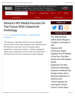 Atlanta's MV Media Focuses on the Future with Cyberfunk Anthology 1/20/21, 1:35 PM