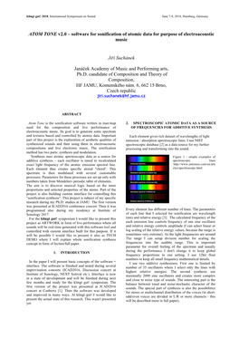 Software for Sonification of Atomic Data for Purpose of Electroacoustic Music