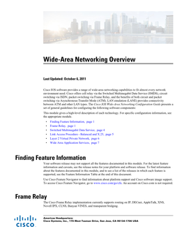 Wide-Area Networking Overview