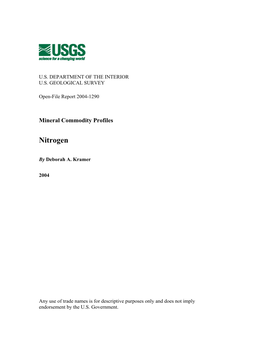 Mineral Commodity Profile--Nitrogen