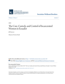 The Care, Custody, and Control of Incarcerated Women in Ecuador