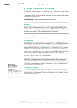 A Case of May-Thurner Syndrome