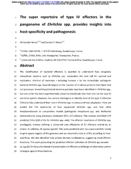 The Super Repertoire of Type IV Effectors in the Pangenome Of