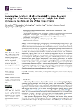 Comparative Analysis of Mitochondrial Genome Features Among Four Clonostachys Species and Insight Into Their Systematic Positions in the Order Hypocreales