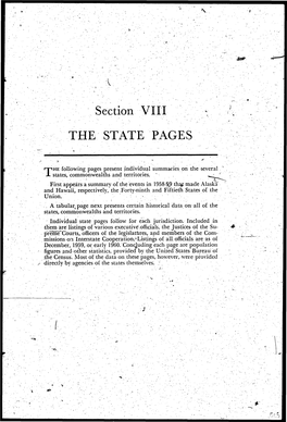 Section VIII the STATE PAGES