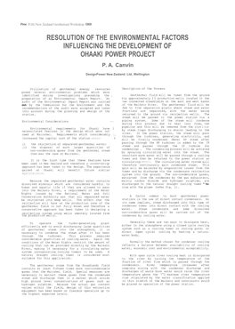 Resolution of the Environmental Factors Influencing the Development of Ohaaki Power Project P