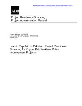 Khyber Pakhtunkhwa Cities Improvement Projects (PRF PAK 51036-003)