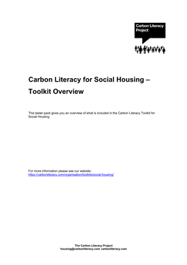 Carbon Literacy for Social Housing – Toolkit Overview