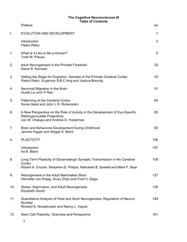 The Cognitive Neurosciences III Table of Contents Preface Xiii I