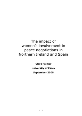 The Impact of Women's Involvement in Peace Negotiations in Northern