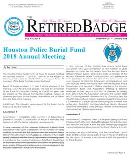Houston Police Burial Fund 2018 Annual Meeting