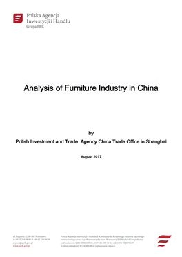 Analysis of Furniture Industry in China