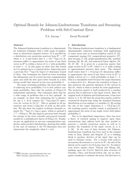 Optimal Bounds for Johnson-Lindenstrauss Transforms and Streaming Problems with Sub-Constant Error