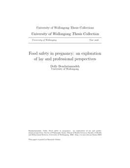 Food Safety in Pregnancy: an Exploration of Lay and Professional Perspectives