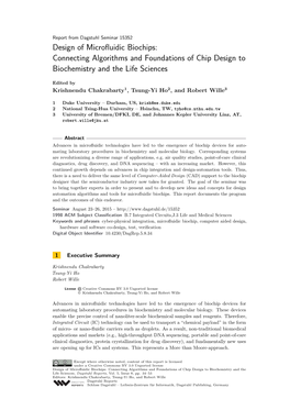 Design of Microfluidic Biochips: Connecting Algorithms