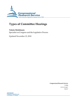 Types of Committee Hearings